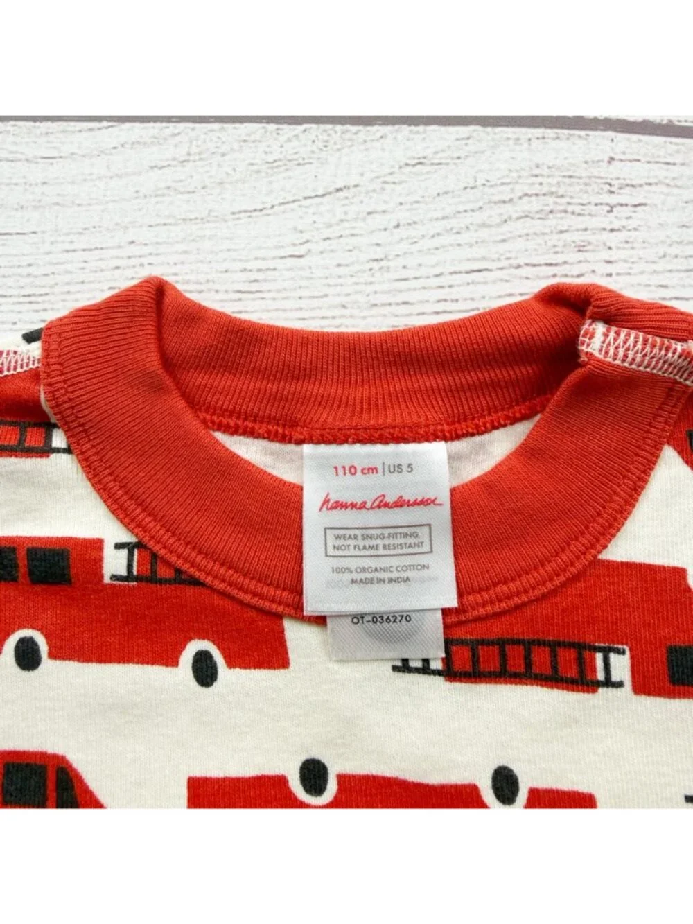 Hanna Andersson Organic Cotton Fire Truck Pajamas Set 5